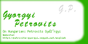 gyorgyi petrovits business card